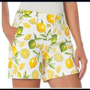 Isaac Mizrahi Tailored Lemon Lime Shorts